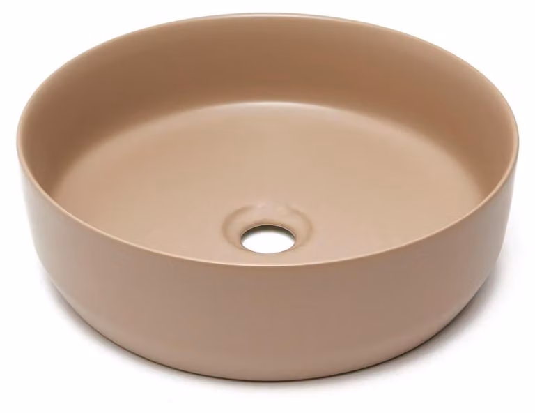 Lavabo SAT LOFTY Ø 39cm x 12h con scarico a scomparsa, marrone opaco