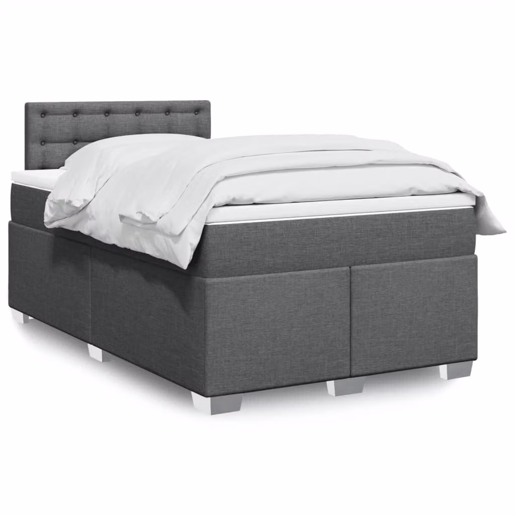Letto Ibrido vidaXL in Legno di Pino con Materasso Grigio e Bianco L/P/H: 120 x 200 cm – 1