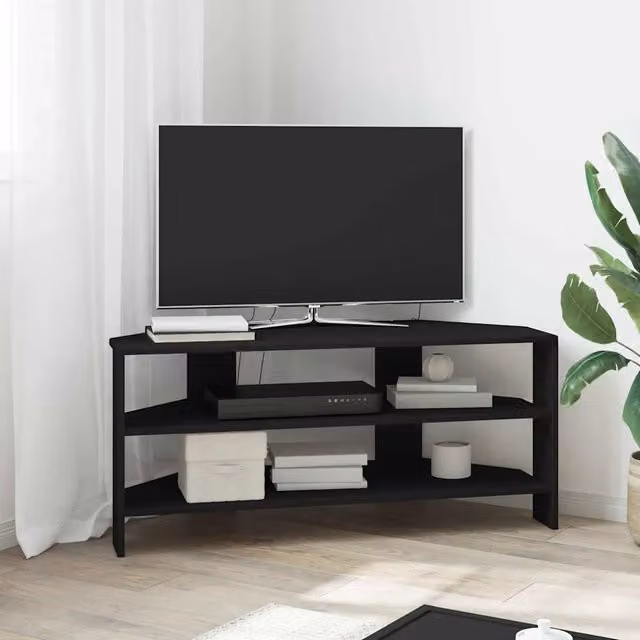 Mobile TV Angolare-Credenza per TV-Console TV Nero 102x40,5x45cm Legno multistrato