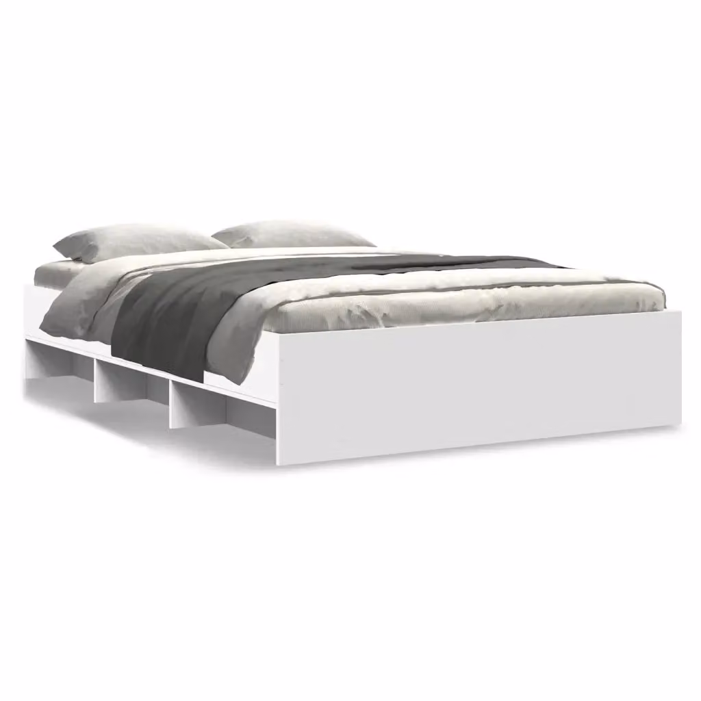 vidaXL Giroletto Bianco in Legno Multistrato con Doghe Rigide L: 140 cm, P: 190 cm, H: 35 cm – 2