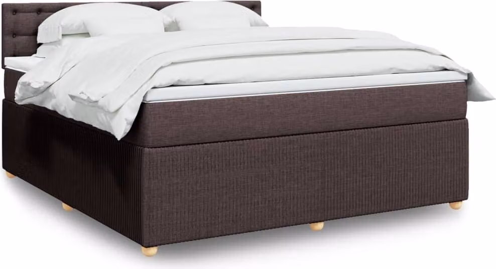 Maison Exclusive - Letto boxspring con materasso, marrone scuro, 180x200 cm, rivestimento in tessuto