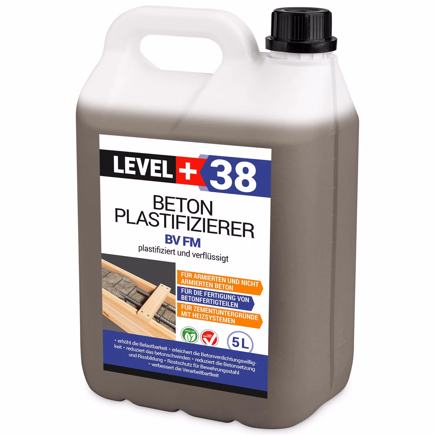 Plastificante per calcestruzzo 5 l plastifica e liquefa Livello+38