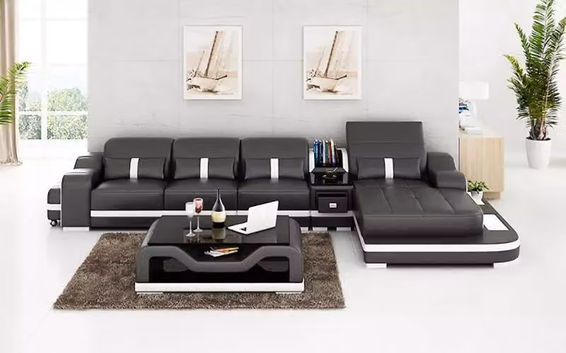 Design Eckcouch Ledercouch Wohnzimmer Sofa Polster Couchen Sofas Ledergarnitur