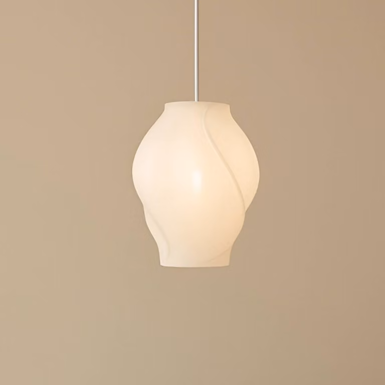 Lampada a sospensione Tovina Lucande, dimmerabile, Bianco / Opale, Soggiorno / Sala da pranzo, Tessuto / Stoffa / Seta, Scandinavo, Lampada a sospensione