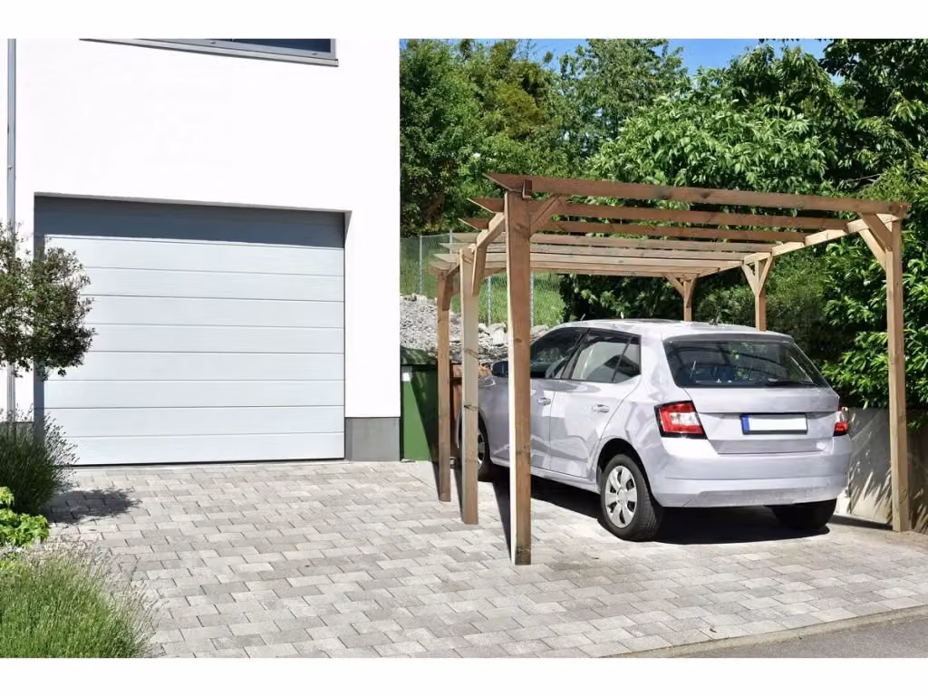 Pensilina carport Solar II HABITAT ET JARDIN in legno marrone L: 500 cm, P: 300 cm, H: 240 cm – 2