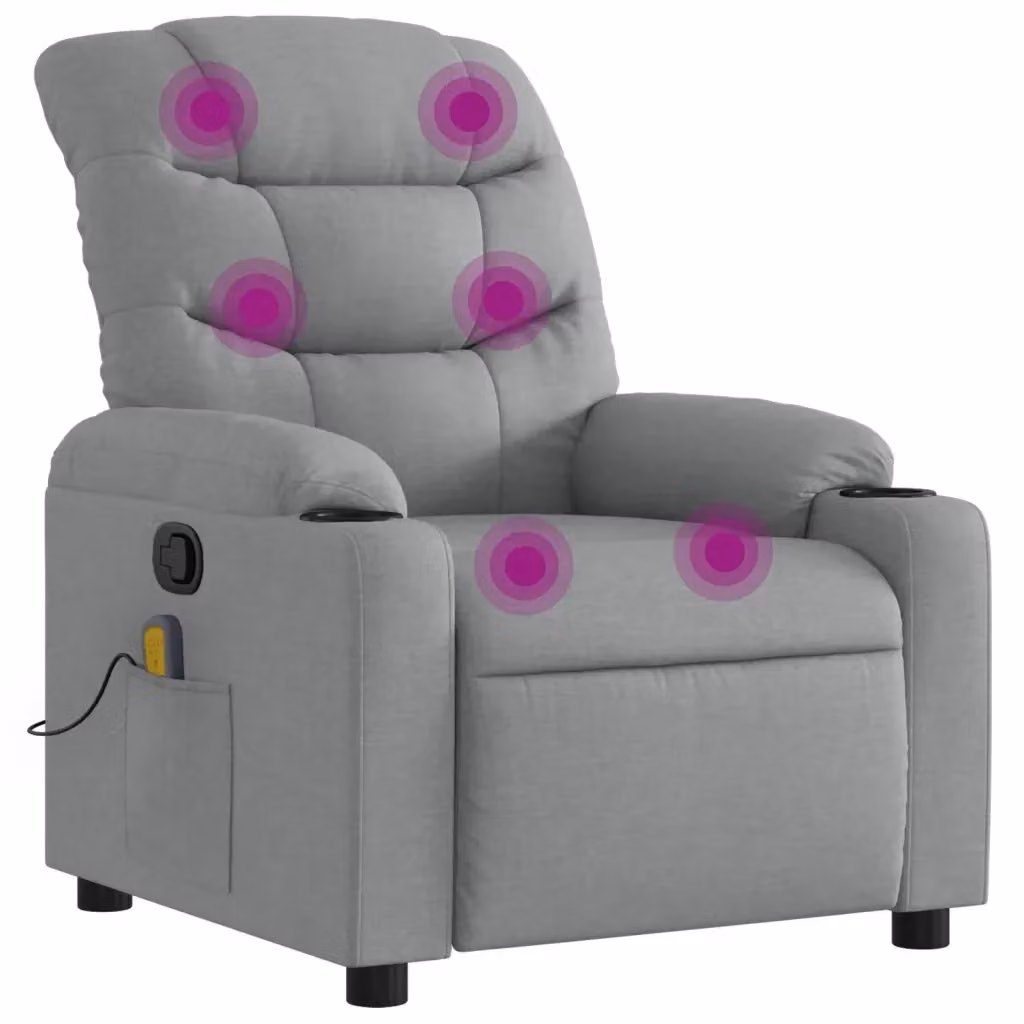 Poltrona Reclinabile Relax vidaXL in Tessuto Grigio con Braccioli e Regolazione Manuale – 2