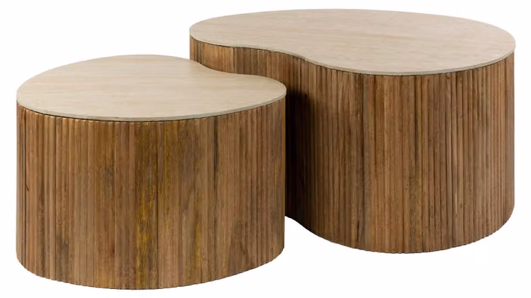 Tavolino FURNLUX Nuovo Marrone sabbia 82 cm (2 pezzi) / Colore principale: marrone / Dimensioni: 82 x 40 x 60 cm