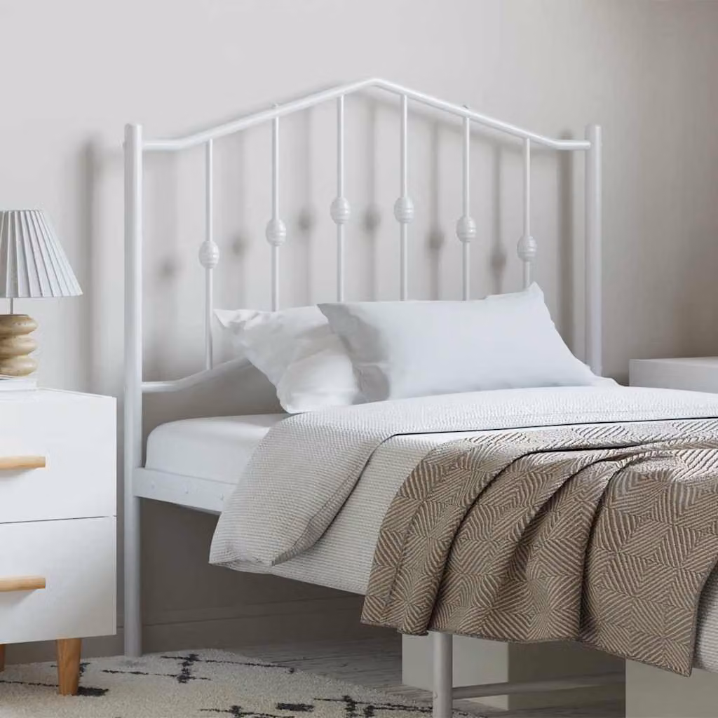 Testiera di ricambio in metallo lacca bianca vidaXL per letto 100x200 cm