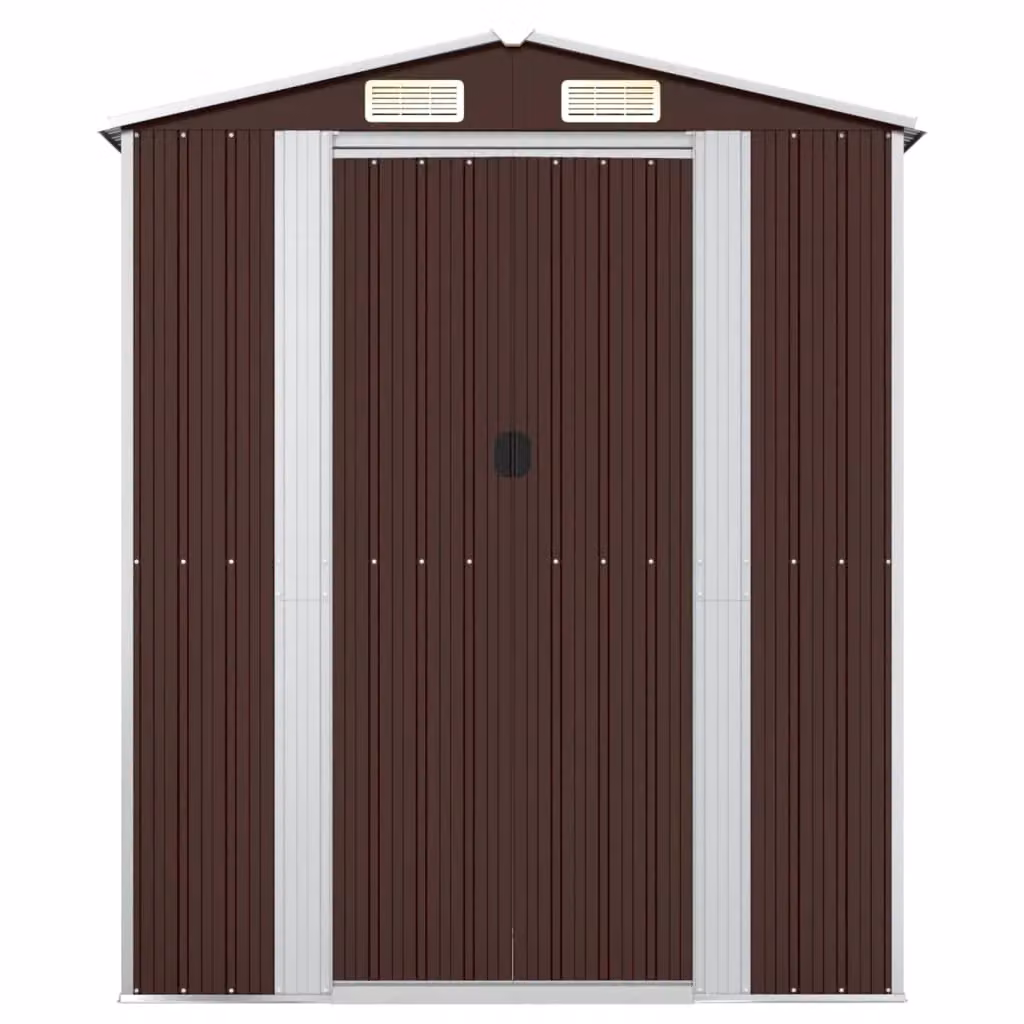 Capanno da giardino per attrezzi in acciaio zincato marrone con porta scorrevole L/P/H: 192 x 108 x 223 cm – 2