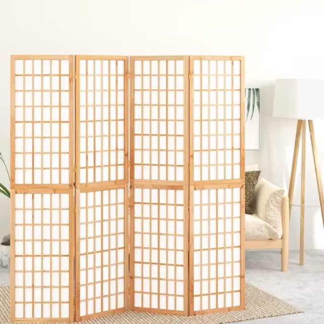 Divisorio Ambienti | Divider per stanze | Paravento Pieghevole 4 Pannelli Stile Giapponese 160x170 cm