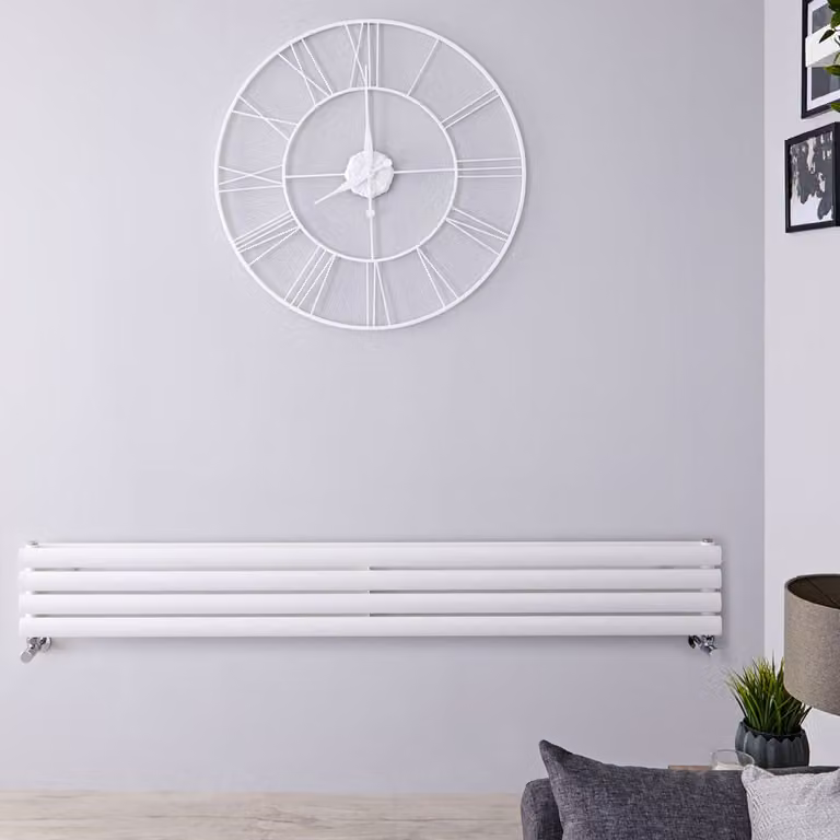 Radiatore di Design Orizzontale - Pannello Doppio - 236mm x 1780mm - Bianco - Revive