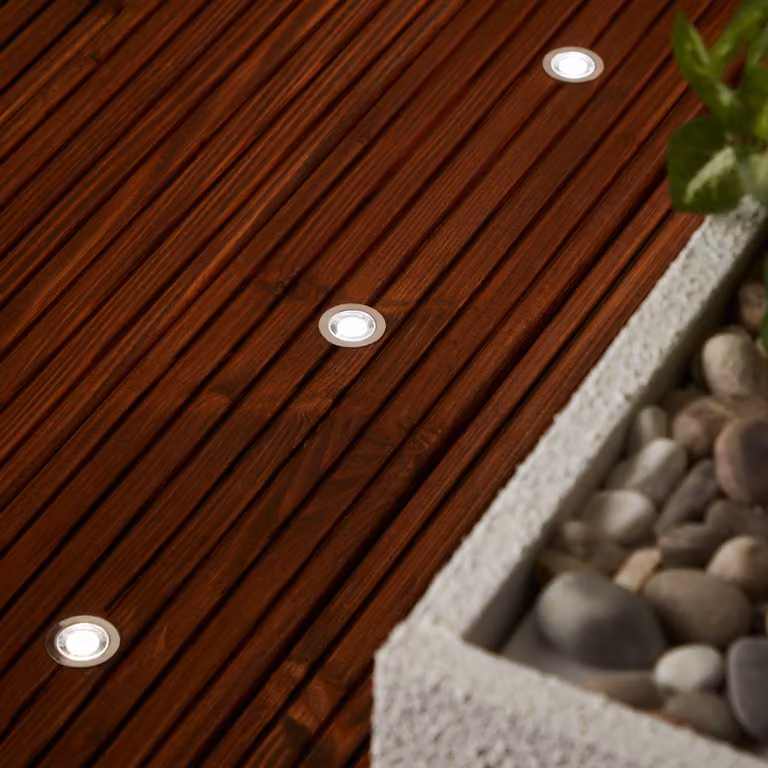 Luci da incasso a led Brilliant Cosa set di 10 Ø3 cm a 3 fiamme in acciaio inox
