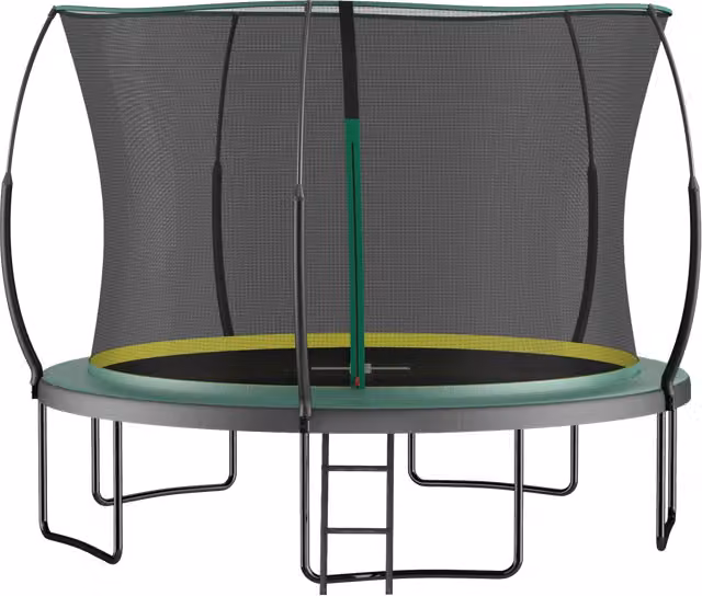 Trampolino da giardino senza molle e senza cuciture, 366 cm, con rete di sicurezza