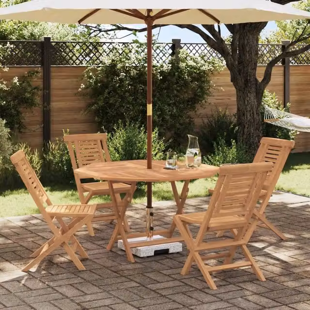 Set da Giardino 5 pz Marrone Legno di teak solido 3437359