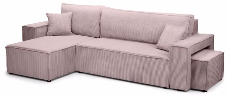 Divano a tre posti con funzione letto, modello Klara, colore marrone chiaro