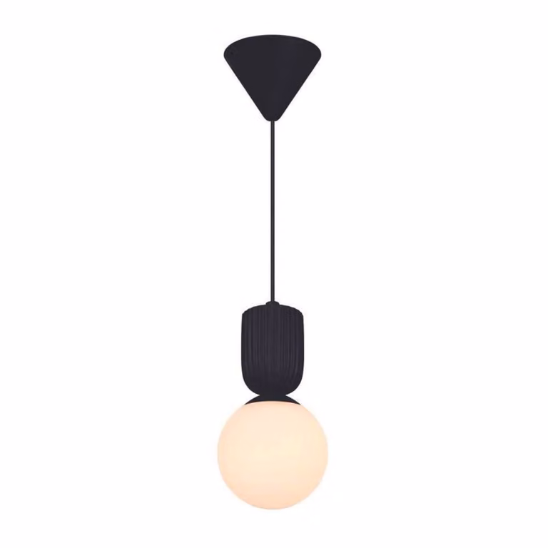 Nordlux Lampada a sospensione in vetro Sadie, dimmerabile, Nero, Soggiorno / Sala da pranzo, Ceramica, Scandinavo, Lampada a sospensione