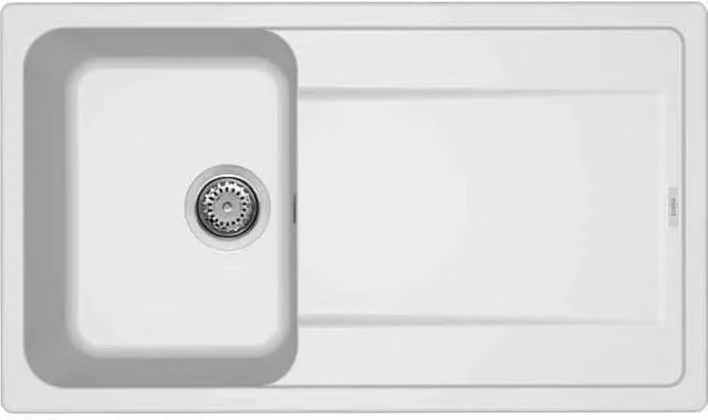 Lavello da incasso Elleci Life 400 con 1 vasca in Granitek Bianco L 86 cm x P 50 cm LG240068