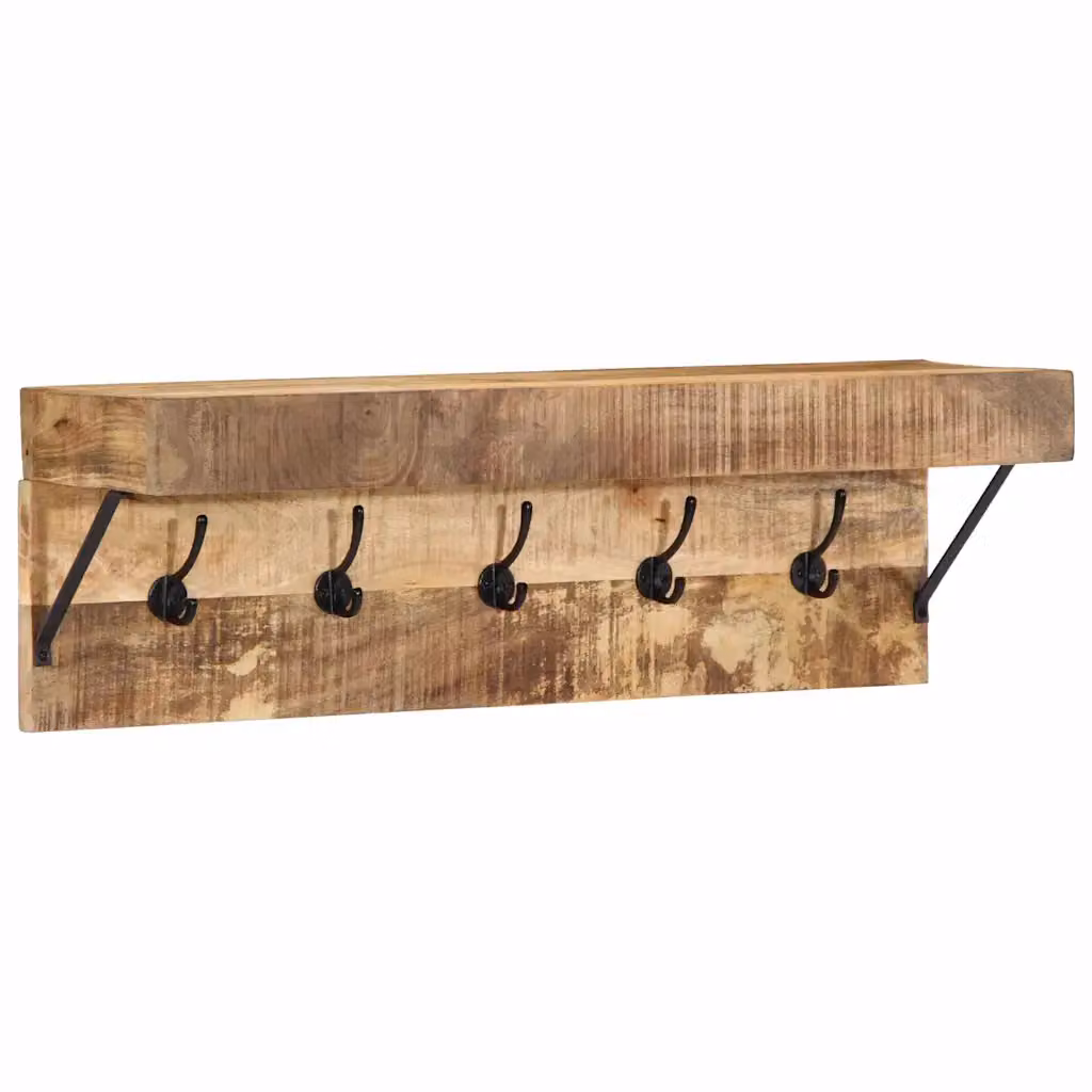 Appendiabiti moderno vidaXL in legno di mango marrone L 73 x P 19 x H 23 cm