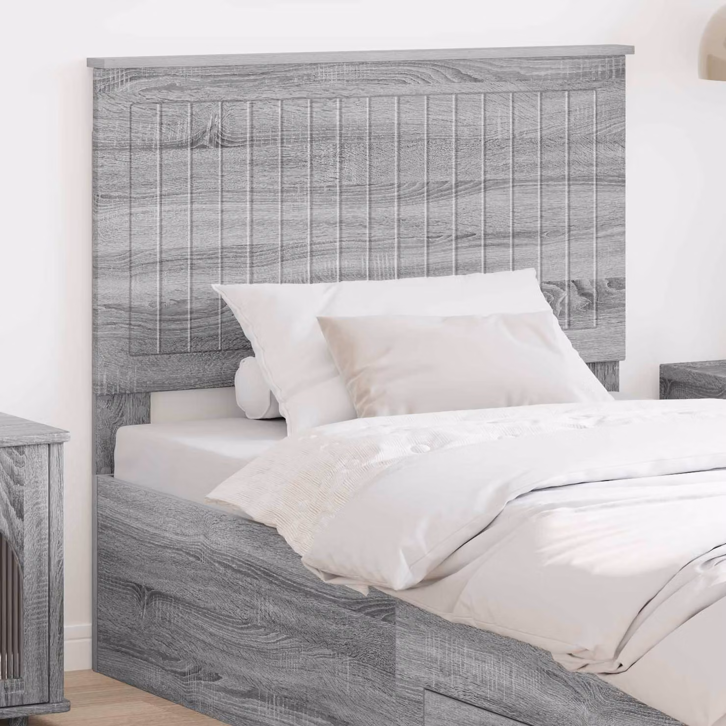 Testiera per letto vidaXL Sonoma in legno ingegnerizzato grigio opaco