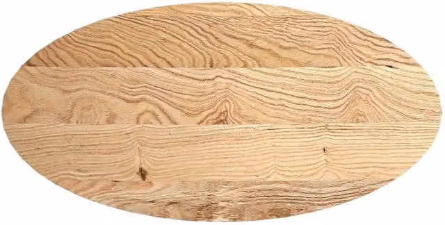 Piano per Tavolo | Superficie Tavolo | Piano Scrivania 120x60x4 cm in Rovere Massello Ovale