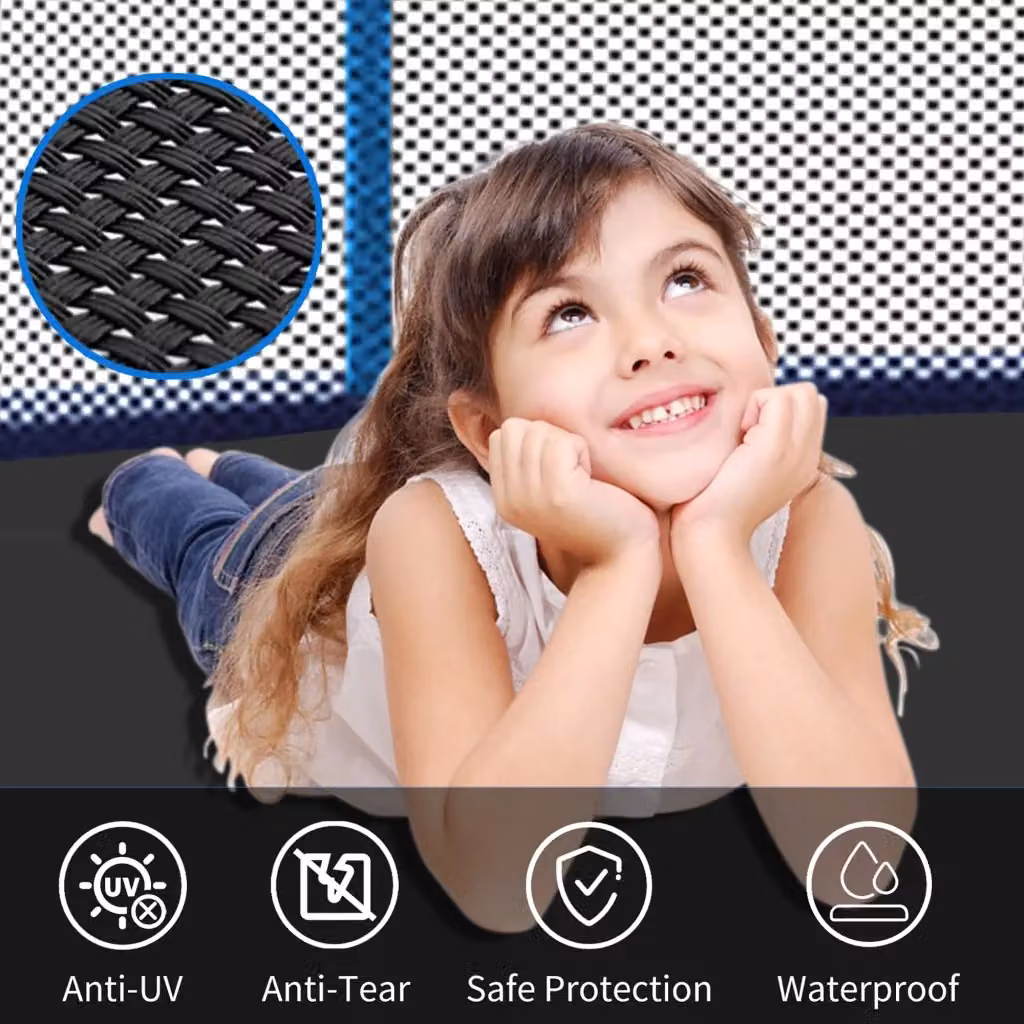 Trampolino REDOM con rete di sicurezza e scala, Blu – 2