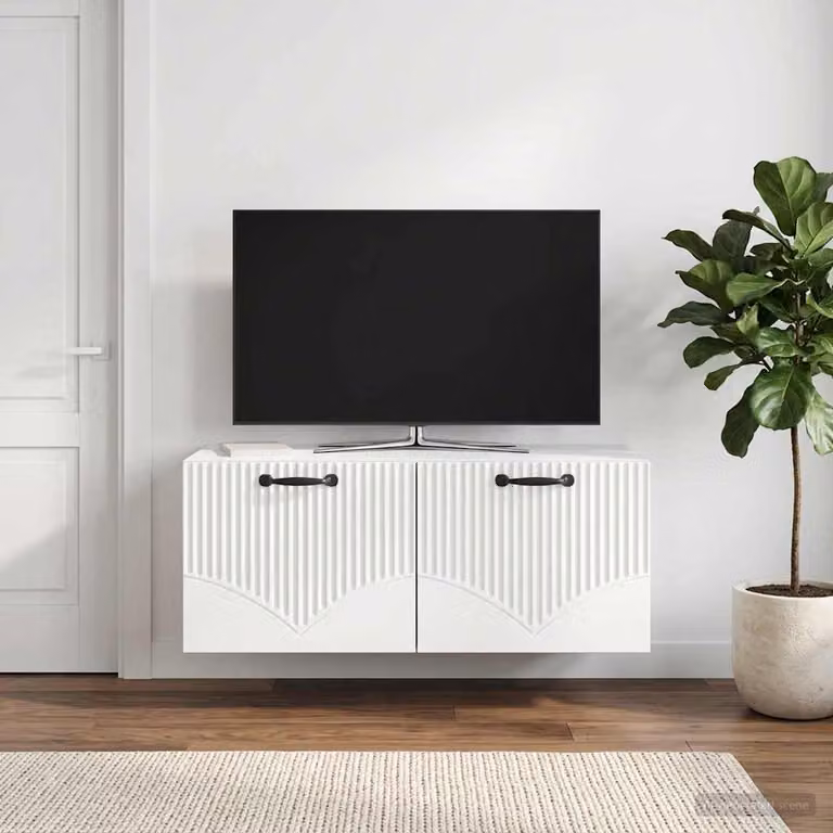 vidaXL Mobile Porta TV da Muro Bianco Moderno L: 78,5 cm, P: 31 cm, H: 30 cm