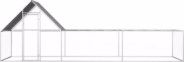 Pollaio in acciaio zincato color argento CFW6328255 L: 6 m, P: 2 m, H: 2 m