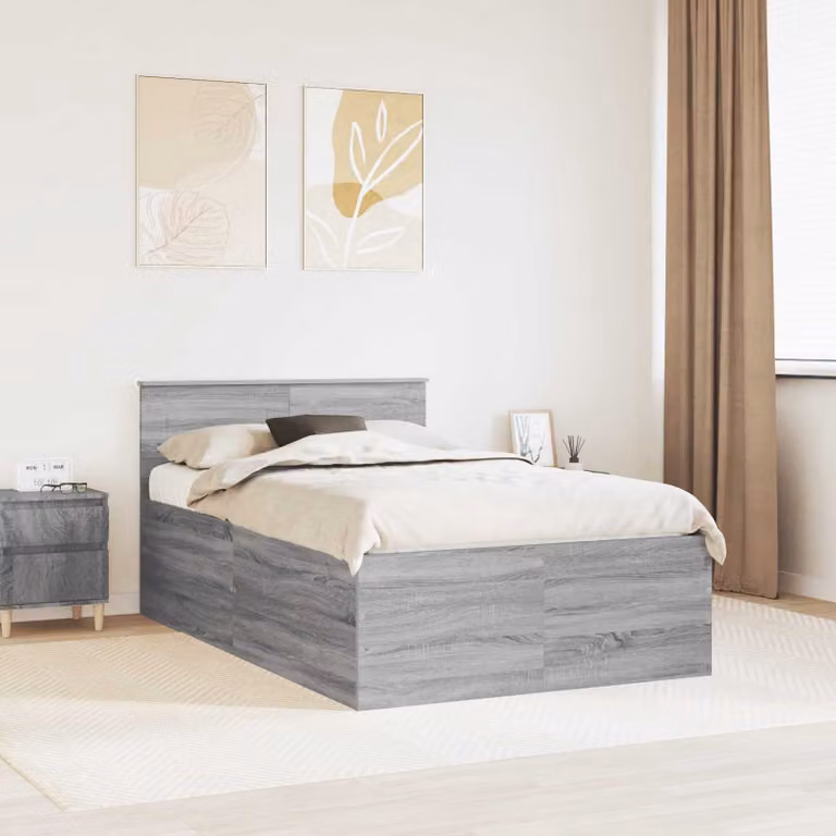 Struttura del letto moderna vidaXL Sonoma grigio L 120 cm x P 200 cm