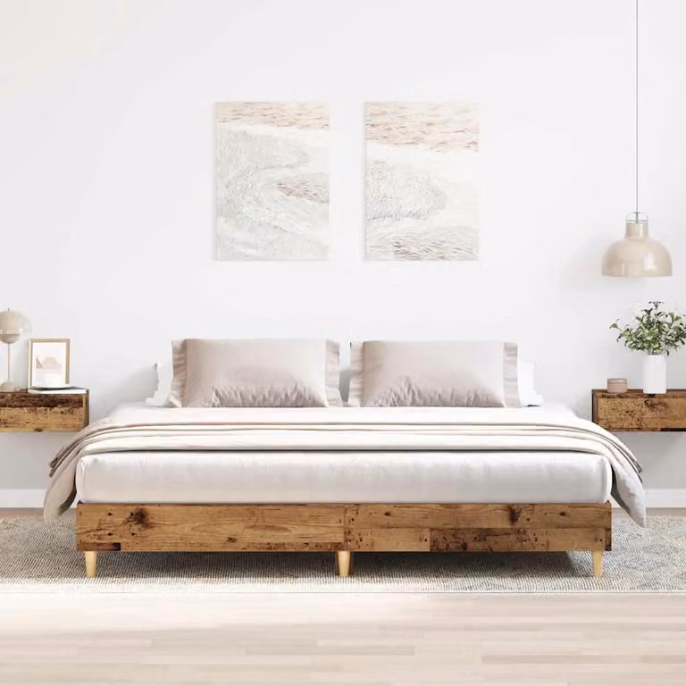 vidaXL Giroletto in legno color marrone con doghe in legno, stile rustico, L/P: 200 x 200 cm