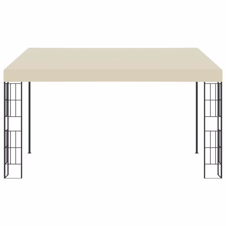Gazebo a Parete 3x4 m Crema in Tessuto