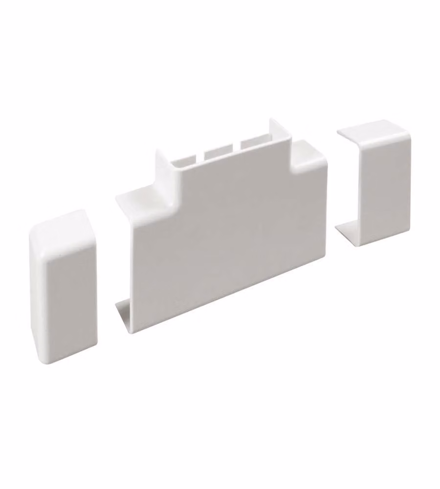 Poly Pool Tappo Terminale Canale Portacavo 60x20mm Bianco a 3 Vie
