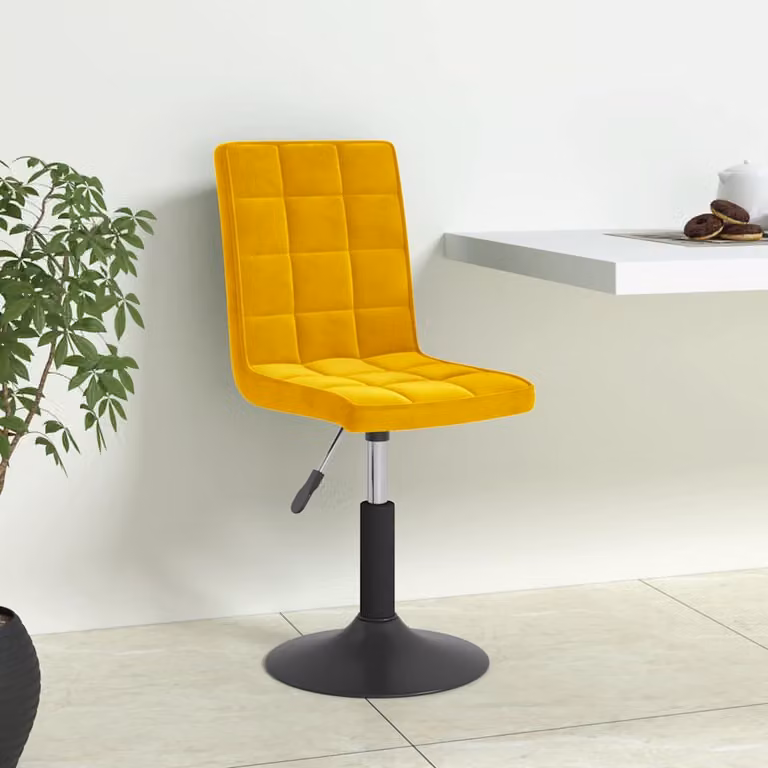 Set di 6 sedie da pranzo girevoli vidaXL in velluto giallo senape con design moderno