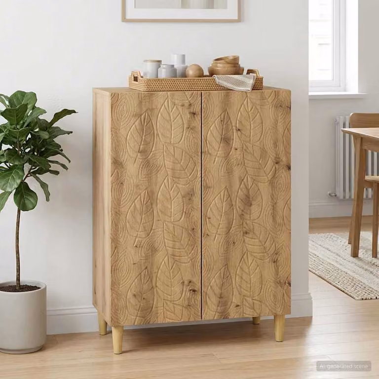 Credenza moderna in rovere vidaXL, colore marrone, L 66 cm x P 34,5 cm x H 90 cm