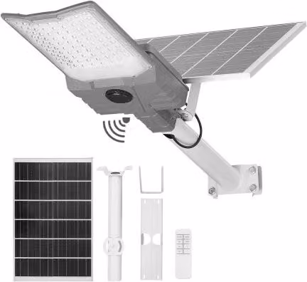 VEVOR Lampione Solare da Esterno LED 12000 W 900000 LM, Faretto Solare Split Bianco per Parcheggio Commerciale, Cortile e Vialetto, Impermeabile IP65