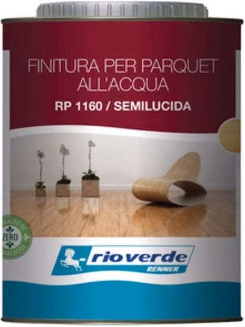 Finitura per Parquet Renner Rioverde Rp 1160 Verde Trasparente Semilucida 0,75 l, Confezione da 6 Pezzi