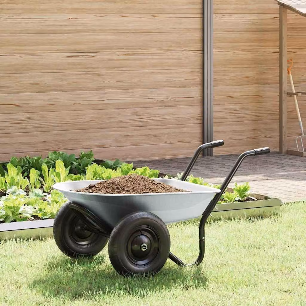 Carrello da giardino in acciaio, dimensioni 124 x 73 x 65 cm