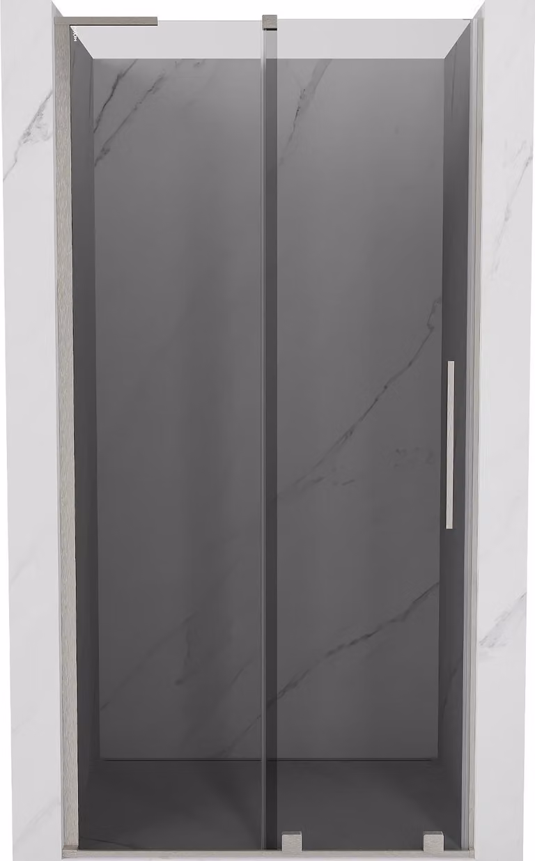 Mexen Velar L porte doccia scorrevoli 90 cm, grafite, nichel spazzolato - 871-090-003-41-97