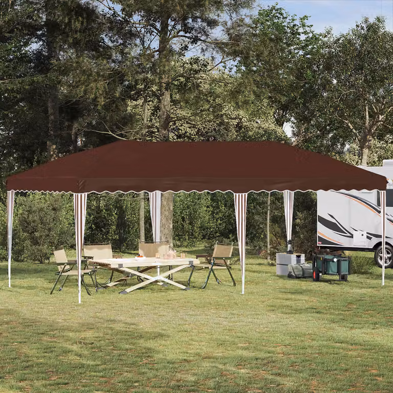Tenda per feste a pop-up vidaXL Marrone L: 575 cm, P: 290 cm, H: 245 cm