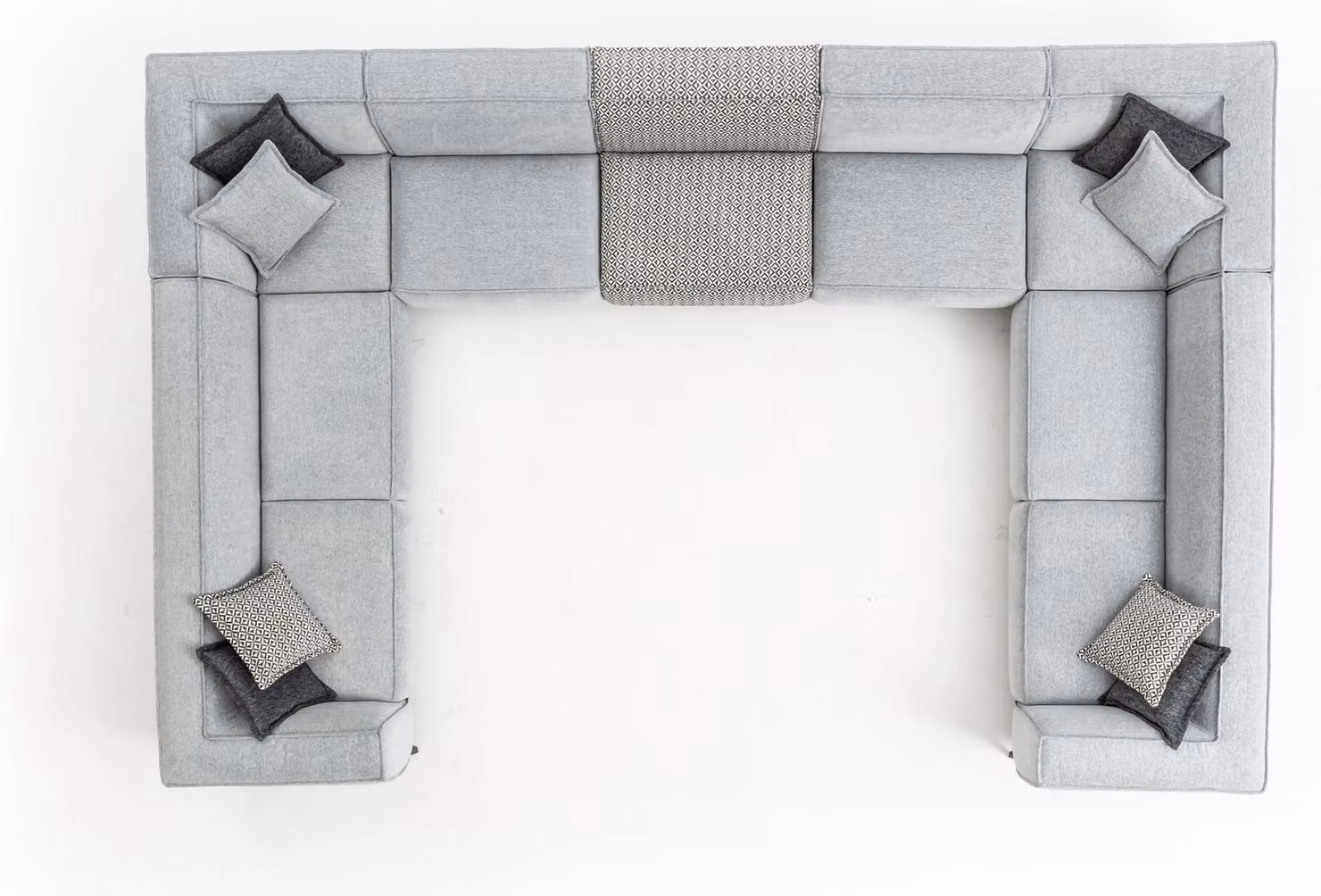 Ecksofa U-Form Wohnzimmer Modern Design Big Grau Sofa Couch