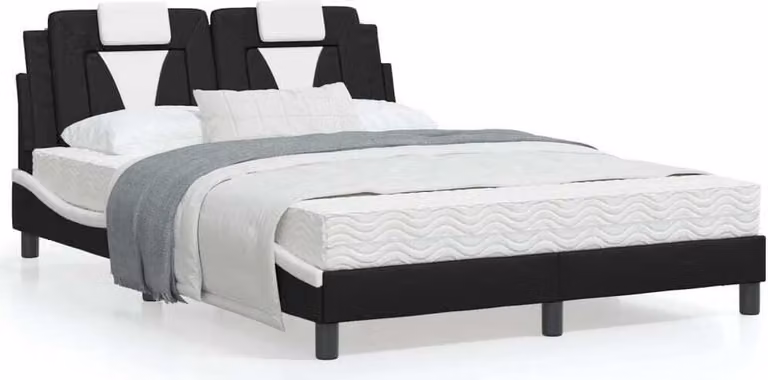 Maison Exclusive - Letto "Viana" con materasso in ecopelle bianco e nero, 120x200 cm
