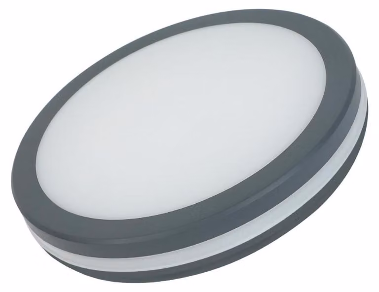 Alcapower Plafoniera LED Rotonda 15W IP54 IK08 CCT Selezionabile 3000K-4000K-6500K 1500lm Grigia, Design Compatto e Alta Efficienza Energetica