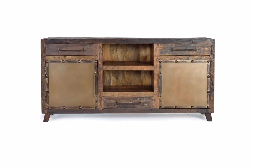 Credenza moderna Giner Y Colomer in legno e metallo marrone L: 180 cm, H: 90 cm, P: 40 cm – 2