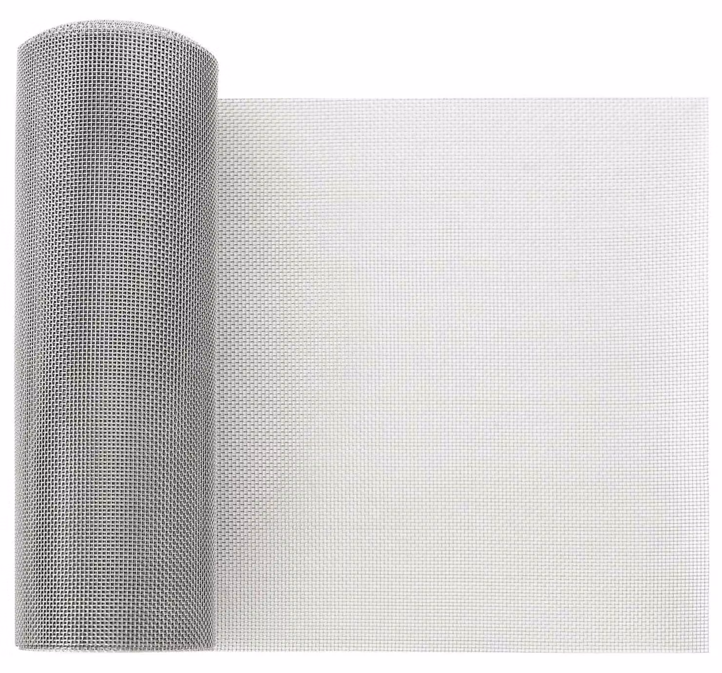 Schermo a rete, dimensioni 20 x 2000 cm, maglia 20, acciaio inossidabile 201, colore argento