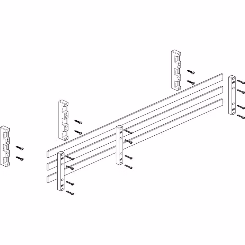 Modulo sbarra collettrice ABN 3FB/2RE 60 mm con rame 30x5 mm, a 3 poli, EBM 70 mm MTSC32743