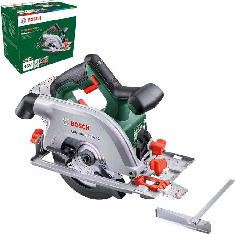 Bosch Home and Garden Universal Circ 18V-53 Cordless Handheld Circular Saw - Max. Cutting Depth 53 mm