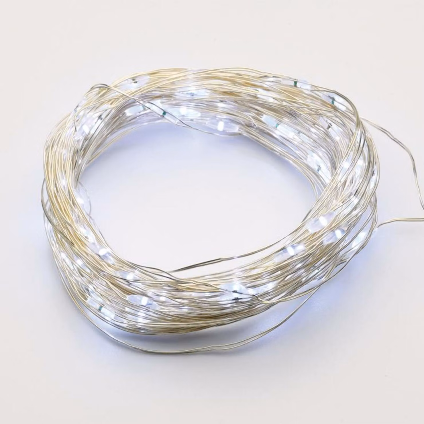 ACA Lighting 200 LED catena decorativa CW argento cavo rame 220-240V + 8 funzioni IP44 20m+3m 6W X01200212