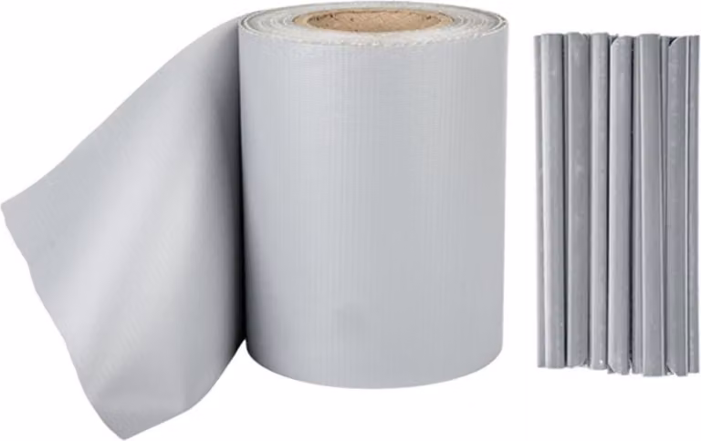 Pellicola di protezione per recinzione 19cm x 35m con 20 clip di fissaggio grigio chiaro