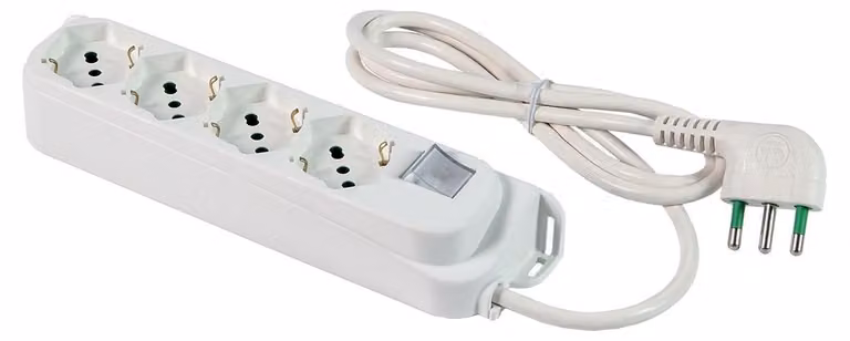 FANTON Presa multipla Omega a 4 prese da 16 A+ con interruttore bipolare illuminato