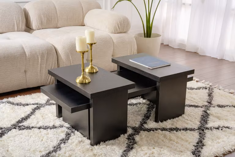 Skye Decor, Sanctuary - Wood Black, tavolino, legno nero, 100 % truciolato rivestito in melamina, 110 x 45 x 41,5