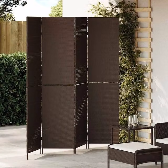 Divider per stanze vidaXL in rattan marrone L: 195 cm, H: 180 cm